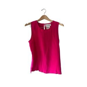 Vintage La Chine Collection Pink Silk Shell Tank Top Size M